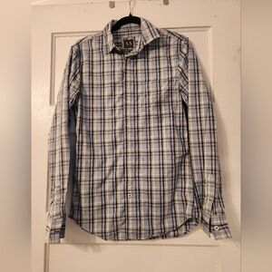 Armani Exchange Men’s Shirt, Long Sleeve, Button Down, Gray Plaid Size Small EUC